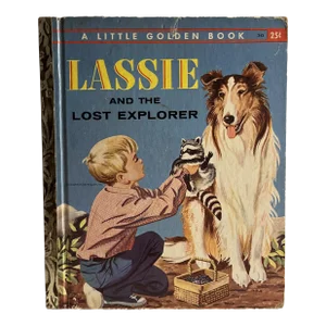 1958 Lassie and the Lost Explorer Golden Book