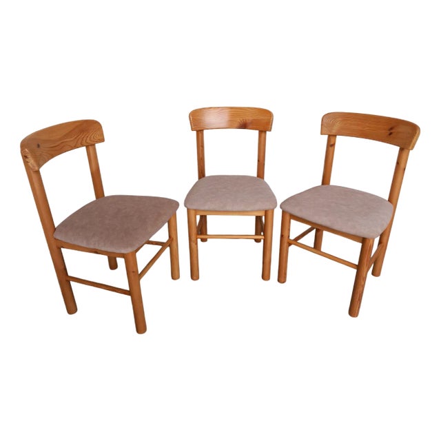 Danish Pine Chairs, 1980s, Set of 3 For Sale