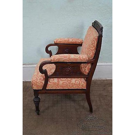 Antique Victorian Whimsical Aesthetic Carved Sunburst Lounge Chair Chairish