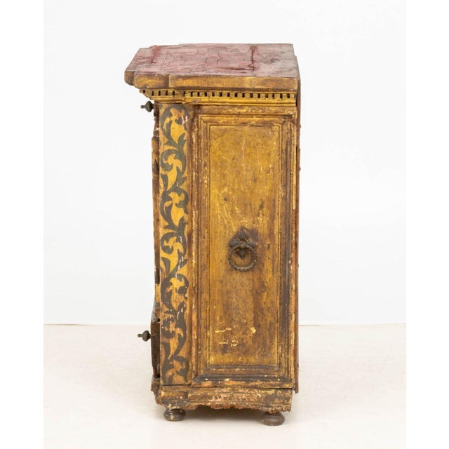 Continental Paint-Decorated Small Cabinet For Sale - Image 9 of 10