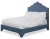 Modern Clementine Full/Double Bedframe, Navy Linen For Sale - Image 3 of 4