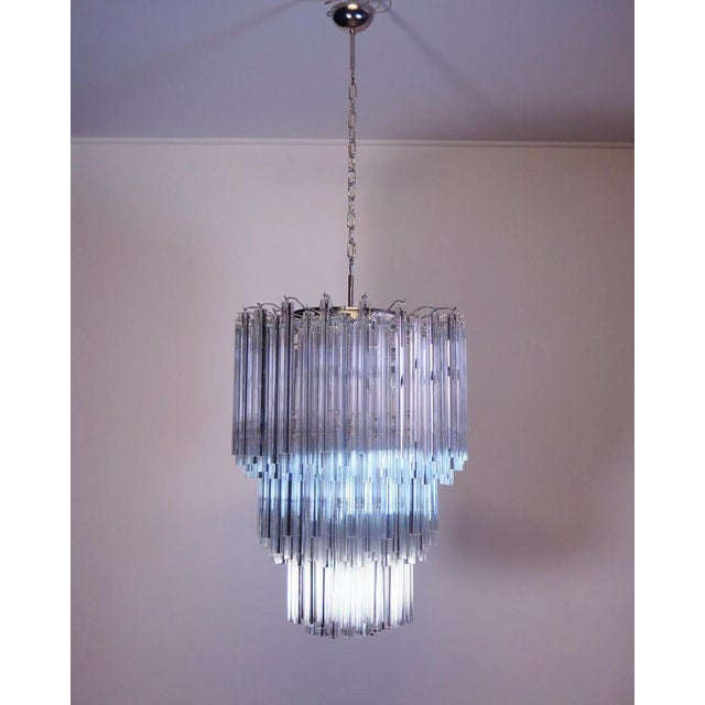 Italian Triedri Murano Glass Chandeliers, Set of 2 For Sale - Image 14 of 17