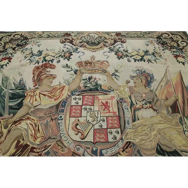 Contemporary 17th Century Tapestry Recreation “Armes De Guillaume Et Marie” - 5'9"×7'8" For Sale In Dallas - Image 6 of 8