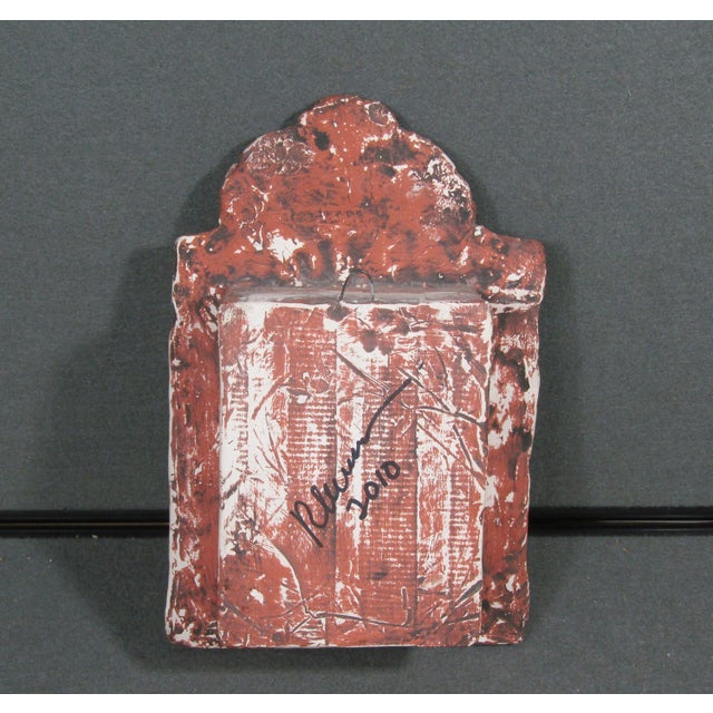 Sculpture Materials Artist-Signed Folk Art Plaster Heart Wall Sculpture, “In My Life,” 2010 For Sale - Image 7 of 8