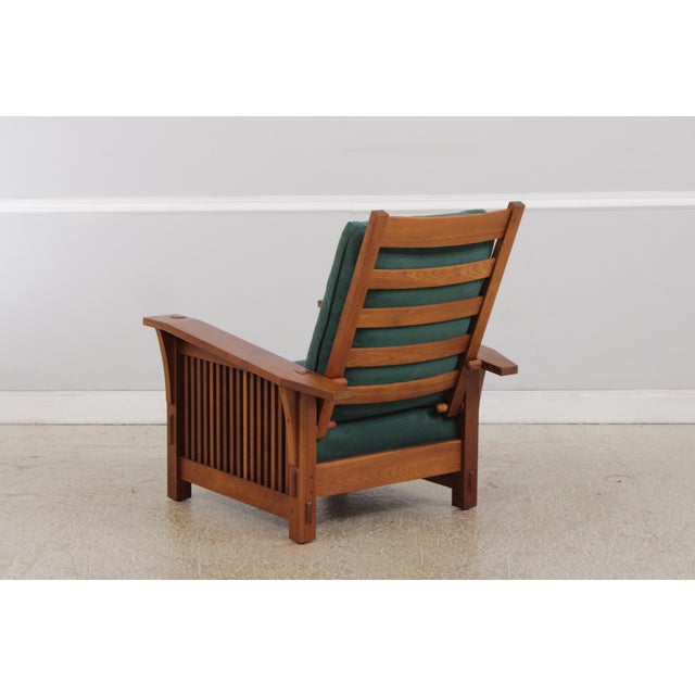 Wood Stickley Cherry Mission Style Morris Chair For Sale - Image 7 of 18