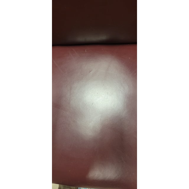 Antique Chippendale Leather Wing Chair For Sale - Image 10 of 13