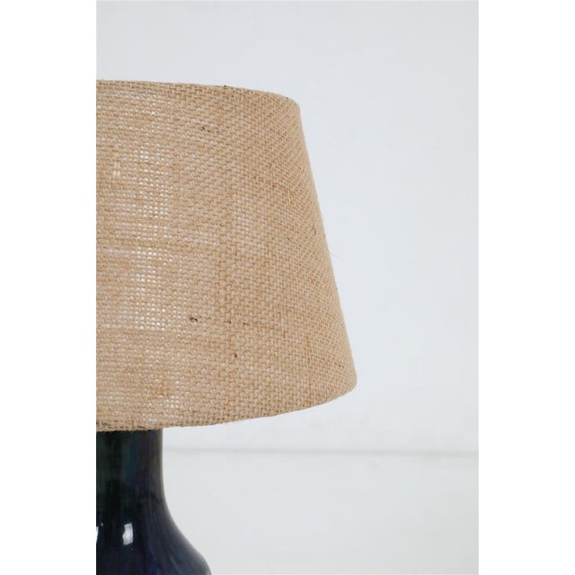Black Mid-Century Modern Danish Ceramic Table Lamp by Ernst Nielsen, Faxe, 1960s For Sale - Image 8 of 13