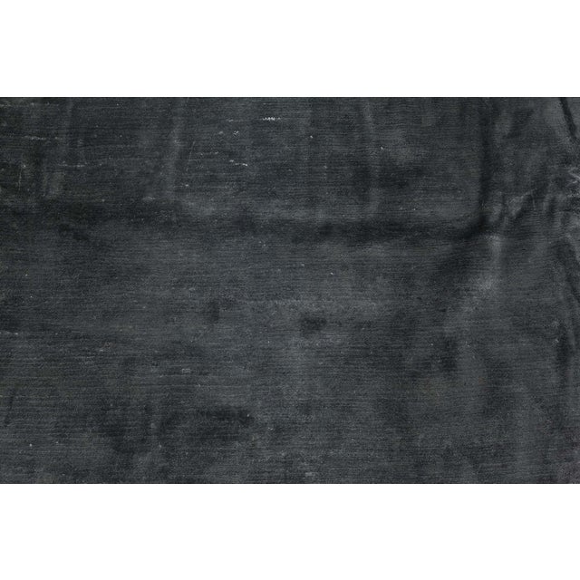Modern Contemporary Solid Steel Gray Hand Knotted Silk Rug by Doris Leslie Blau For Sale - Image 3 of 8