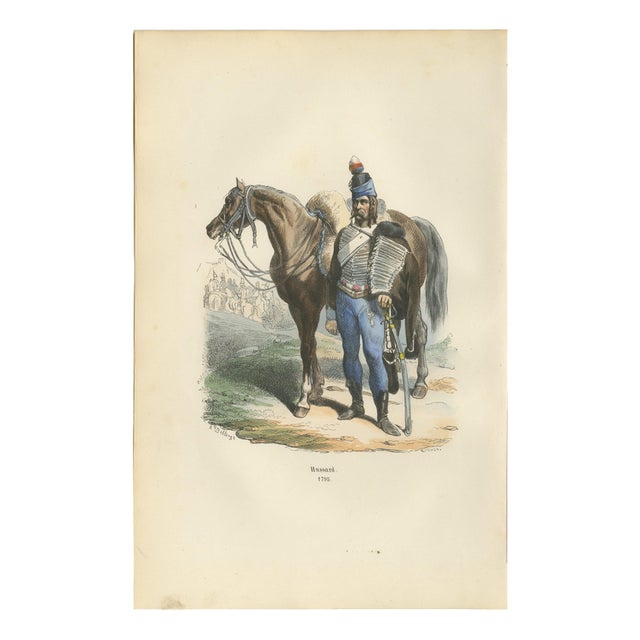 After Horace Vernet, French Hussar with Horse, 1843, Paper For Sale