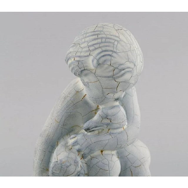 Kähler Leda and the Swan Glazed Stoneware Figure, Denmark For Sale - Image 3 of 8