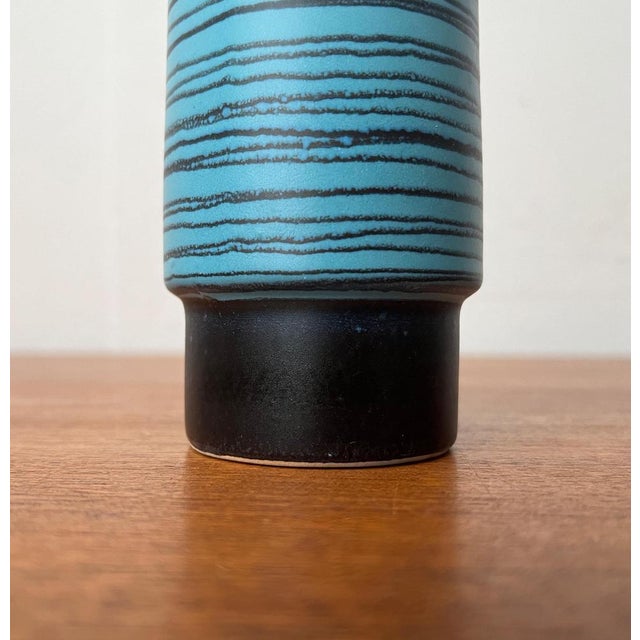 Black Mid-Century Eastern German GDR Pottery Vase from Strehla Keramik, 1960s For Sale - Image 8 of 16