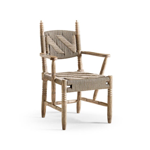 Rustic European Rush Seat Armchair For Sale - Image 4 of 8
