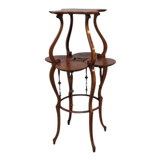 Rj Horner Carved Mahogany Cloverleaf Plant Stand C1920 For Sale