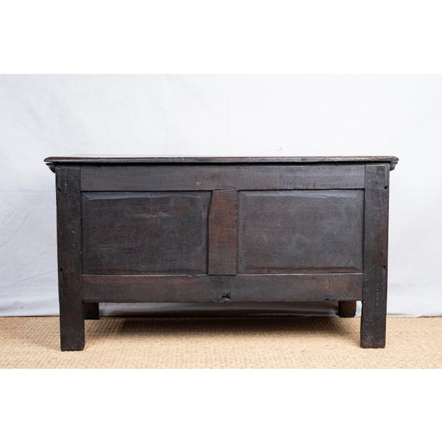 Brown 17th Century Carved Oak Coffer For Sale - Image 8 of 16