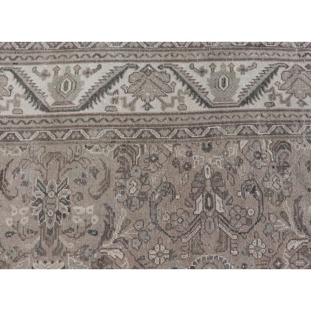 Antique Persian Sultanabad Rug With Medallion Design in Soft Gray 10'1 X 13'5 For Sale - Image 4 of 11