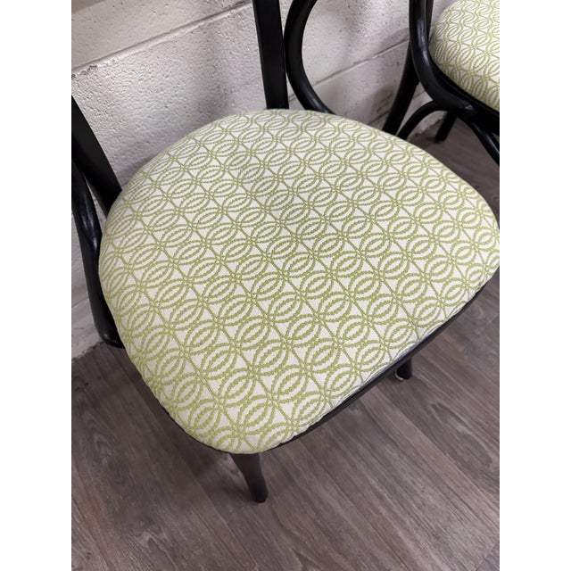 Thonet Vintage Bentwood Geometric Upholstered Arm Chairs - Set of 3 For Sale - Image 4 of 11