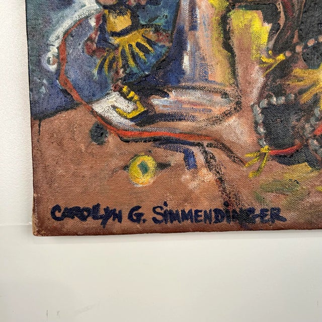Mid 20th Century “Puppets” Painting Carolyn G. Simmendinger For Sale - Image 5 of 12