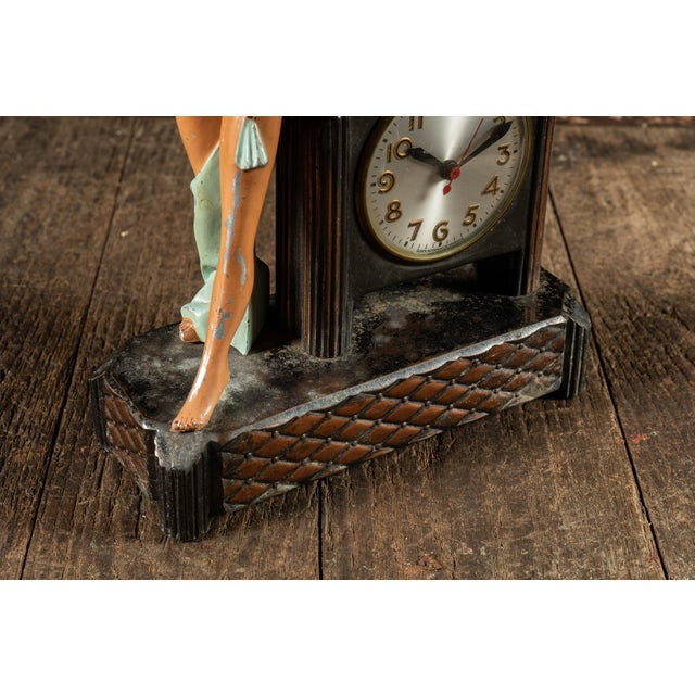 Art Deco Figural Electric Mantel Clock by Sessions For Sale In Chicago - Image 6 of 9