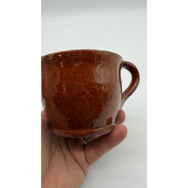 A Very Nice Antique Folk Art Pennsylvania Redware Mug, Circa 1850s' For Sale - Image 15 of 18