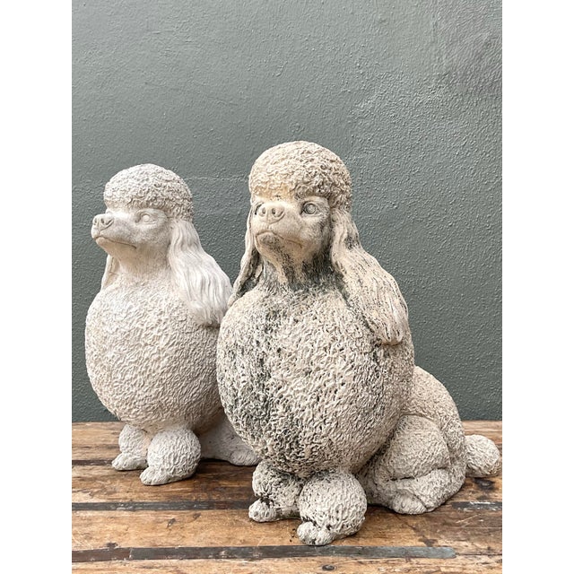 Vintage Cement Poodle Sculptures - A Pair For Sale - Image 12 of 12