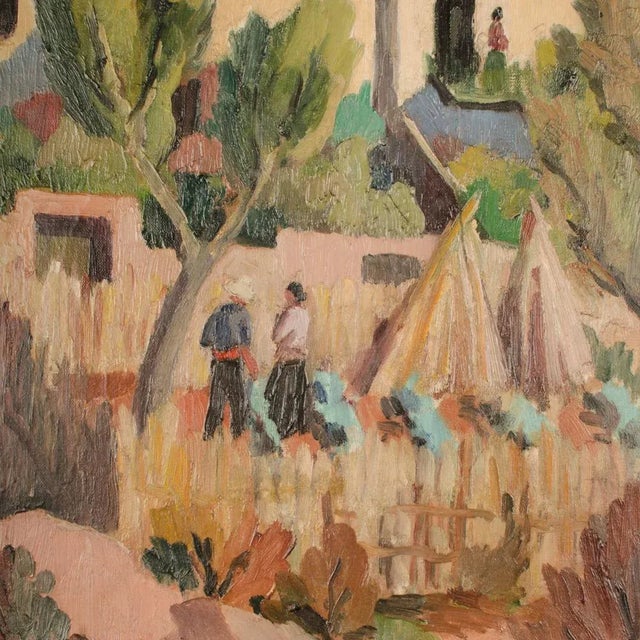 Iain Macnab of Barachastlain (Scottish, B. 1890 - 1967) "Talking in Village" Painting. For Sale - Image 4 of 11