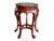 A pair of Chinese side tables in rosewood with striking inset cloisonné panels as the top surface. Shades of green,...