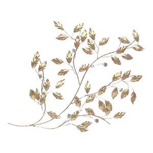 Large 1950s Vintage Gilt Tole Branch Wall Sculpture, Italy-42 X 30