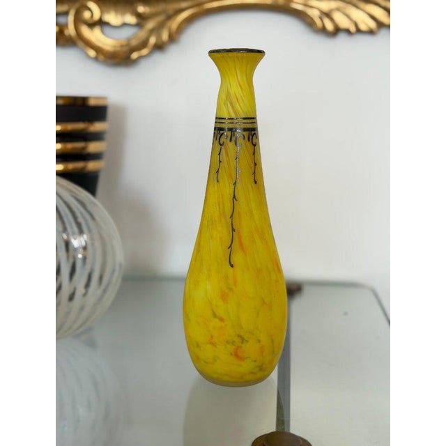 Art Nouveau Yellow Cased-Glass Bud Vase, Signed Legras, France c.1900 For Sale - Image 9 of 9