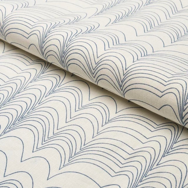 Schumacher SAMPLE - Schumacher X Studio Bon Richter Fabric In Blue For Sale - Image 4 of 4