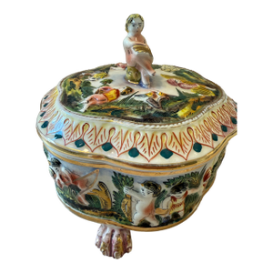 Vintage Italian Capodimonte Porcelain Lidded Box
