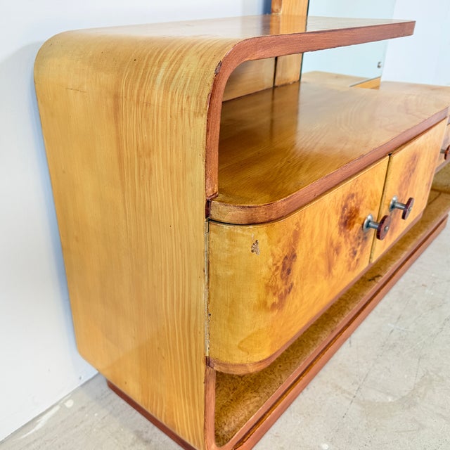 Art Deco Style Dressing Table with Bakelite Handles in the style of Halabala, 1950s For Sale - Image 4 of 13