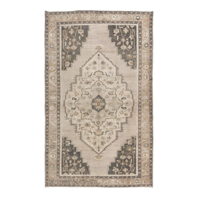 Vintage Turkish Oushak Rug 5'8 X 9'3 For Sale