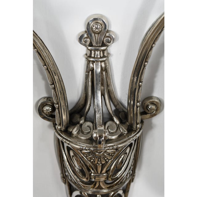 Large French Art Deco Wall Sconces by Delatte 1920s France - A Pair For Sale - Image 9 of 12