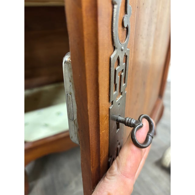 Brown Antique French Country French Louis XV Style Petite Pedestal Confiturier Cabinet For Sale - Image 8 of 17