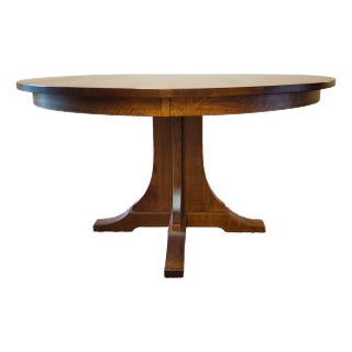 Mission Pedestal White Oak Table Amish Made For Sale