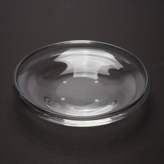 Shallow Blown Glass Center Bowl With Inverted Scroll Rim by Steuben, C. 1939 For Sale - Image 9 of 9