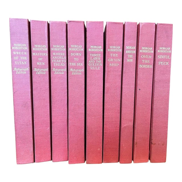 Early 20th Century Morgan Robertson Autograph Edition Set Wreck of the Titan Sea Stories - Set of 9 For Sale