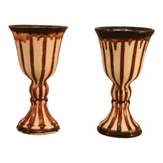 Vintage Ceramic Goblets - a Pair For Sale