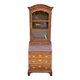 Late 20th Century Henredon Secretary Desk With Bookcase Top For Sale