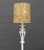 Modern White Painted Wrought Iron Floor Lamp, with scrollwork details and golden shade. 53.75" H x 10" Diameter....