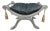 Hand-Gilded Silver Leaf Accent Bench With Elegant Velvet Cushion For Sale