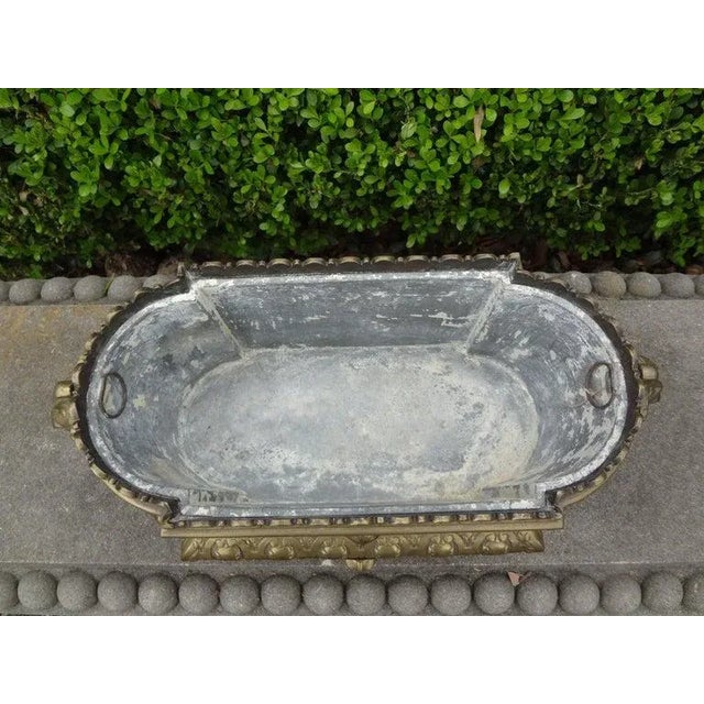 Metal 19th Century French Napoleon III Brass Jardiniere or Planater For Sale - Image 7 of 11