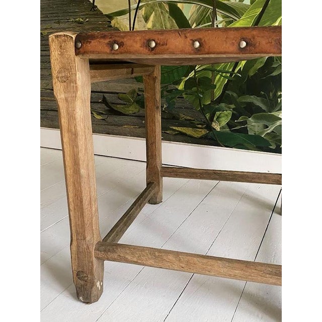 Hungarian Artisanal Oak and Leather Chair For Sale - Image 12 of 15