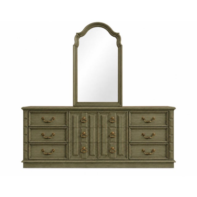 A beautifully refinished 70” solid wood dresser and mirror set in our signature Old Chapel Sagewood™ finish—an elevated,...