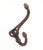 Vintage cast iron double arm acorn wall hook with a black distressed finish. The original mounting screws are not...