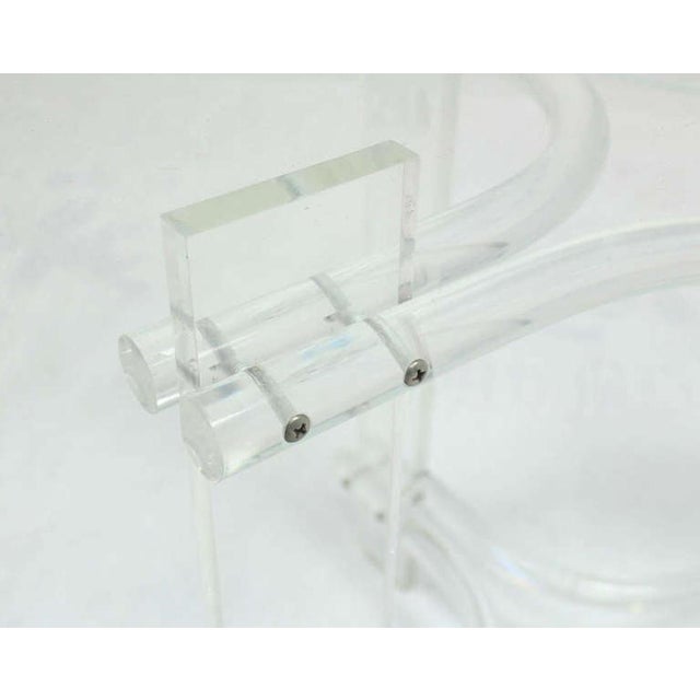 Mid-Century Modern Lucite Base Round Glass Top Mid-Century Modern Gueridon Occasional Dining Table For Sale - Image 3 of 10