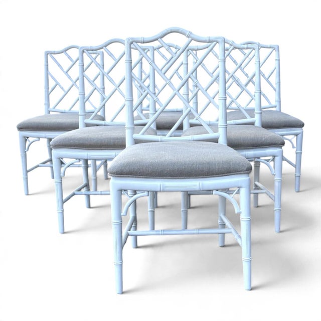 1960s Faux-Bamboo Dining Chairs Set of 6 For Sale - Image 5 of 7