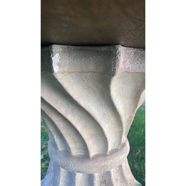 Brown Artifacts International Twisted Concrete Base Round Dining Table For Sale - Image 8 of 11