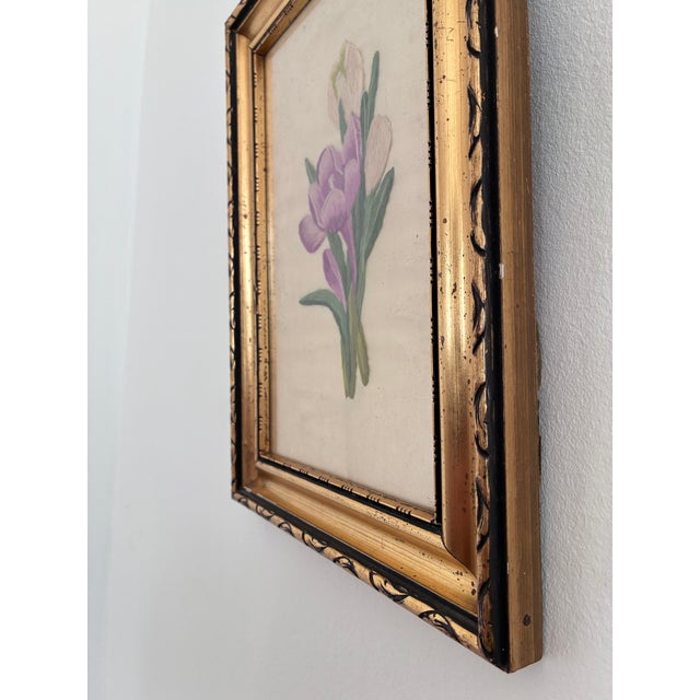 Set Vintage Flower on Silk Paintings, Embroidery Flower Art For Sale - Image 6 of 17