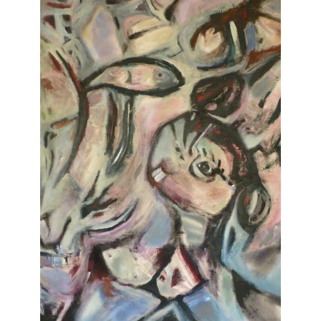 Shipped rolled in a tube. There's this little girl. Is she topless? If she is, she's very well endowed for her age. And...